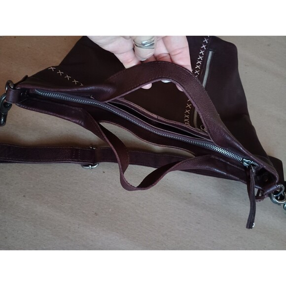 Latico Frankie Genuine Leather Crossbody Tote Reddish Brown  Bag Purse - Picture 6 of 10